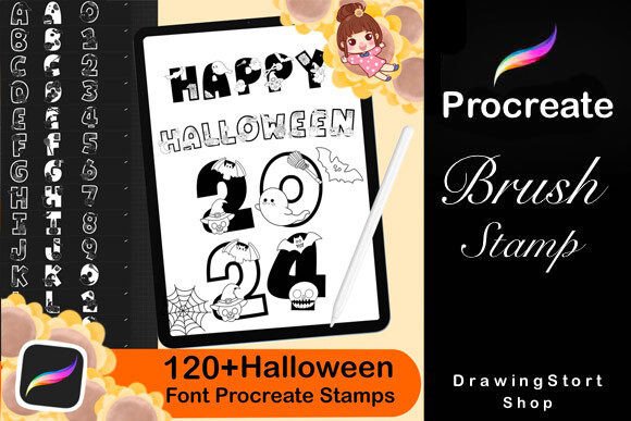 Download 120+ Halloween Font Procreate Stamps - Halloween font Collection